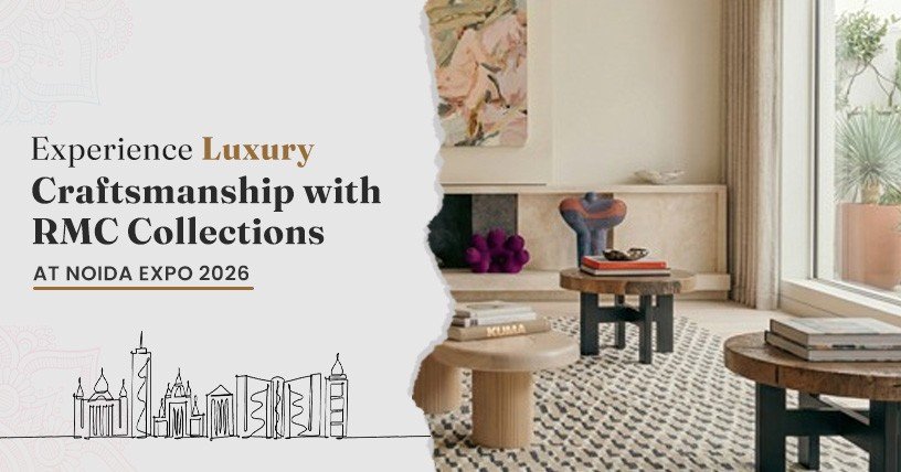 RMC Collections carpet manufacturer showcasing handmade carpets at Noida Expo 2026